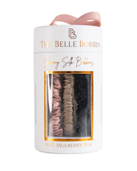 The Belle Bobbin Silk Scrunchies - Skinny Style - 3 Pack